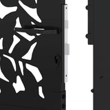 Garden Gate Black 100x200 cm Steel Leaf Design 4100963