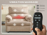 Corduroy Electric Massage Recliner - Brown T3398P422779