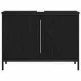 Bathroom Sink Cabinet Black Oak 80 x 30 x 60 cm Engineered Wood 863119