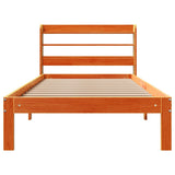 Bed Frame without Mattress Wax Brown 75x190 cm Small Single Solid Wood Pine 3306798