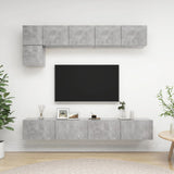 5 Piece TV Cabinet Set Concrete Grey Engineered Wood 3079114
