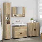 Bathroom Furniture Set with Drawer with Shelf 4 pcs Sonoma Oak 3393085