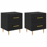 Bedside Cabinet with Drawer 2 pcs Black Oak 40 x 35 x 47.5 cm 882000