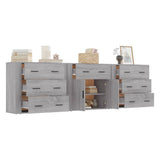 Sideboards 3 pcs Grey Sonoma Engineered Wood 3185429
