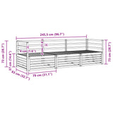 Outdoor Sofa Set 3 pcs Natural Solid Acacia Wood 3372919