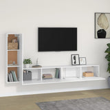 3 Piece TV Cabinet Set White Engineered Wood 3114318