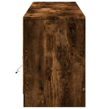 TV Cabinet with LED Smoked Oak 180x34x50 cm Engineered Wood 3307916