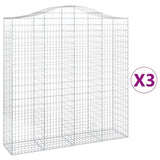 Arched Gabion Baskets 3 pcs 200x50x200/220 cm Galvanised Iron 3145746