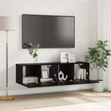 TV Cabinet Set 2 pcs Black 60 x 30 x 30 cm Engineered Wood 875171