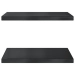 ZNTS Wall Shelves 2 pcs 50x40x3 cm Black Stainless Steel 30293