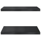 ZNTS Wall Shelves 2 pcs 50x40x3 cm Black Stainless Steel 30293