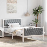 Bed Frame Light Grey 100 x 200 cm Solid Pine Wood 878423