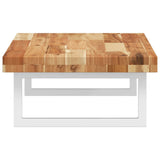 Basin Shelf Wall Mounted Steel and Solid Wood Acacia 3302736