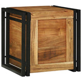Storage Box Brown and Black 40 x 40 x 40 cm Solid Acacia Wood 4016750