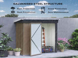 5 x 3ft Corrugated Steel Storage Shed, with Lock - Brown T3398P318843