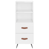 Highboard High Gloss White 34.5x34x180 cm Engineered Wood 3200235
