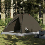 ZNTS Camping Tent Dome 4-Person Brown Waterproof 4009637