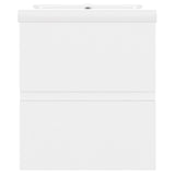 Sink Cabinet with Built-in Basin White Engineered Wood 3071531