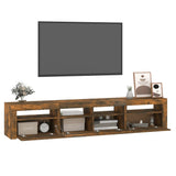 TV Cabinet with LED Lights Smoked Oak 210x35x40 cm 3152735