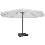Aluminium Garden Parasol with Portable Base White 271716