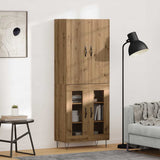 Highboard 2 pcs Artisan Oak Engineered Wood and Glass 3403166