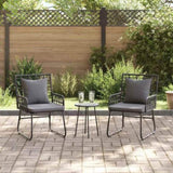 Garden Dining Set 3 pcs Black and Anthracite Poly rattan, steel 42010350