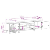 3 Piece LED TV Cabinet Concrete Grey Engineered Wood 3416500