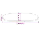 Table Top White 110x55x2.5 cm Solid Wood Pine Oval 824366