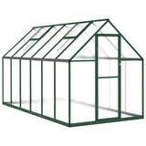 Greenhouse with Base Frame Green 334x169x195 cm Aluminium 3266327