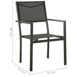 Garden Chair Set of 2 Black and Anthracite 313077