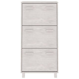 Shoe Cabinet "HAMAR" White 59,5x35x117 cm Solid Wood Pine 340513