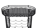 Wine Rack with Glass Holder for 9 Bottles Metal 240940