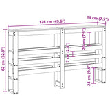Headboard with Shelves White 120 cm Solid Wood Pine 850891