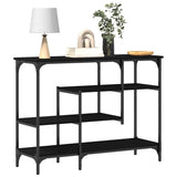 Console Table with Shelf Black oak 100 x 35 x 75 cm 863561