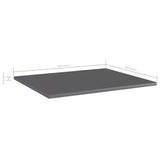 Bookshelf Boards 8 pcs High Gloss Grey 60x50x1.5 cm Engineered Wood 805281