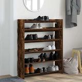 Shoe Rack Smoked Oak 80x25x100 cm Engineered Wood 859900