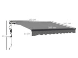 2.5 x 2m Electric Awning with Remote Controller, Aluminium Frame DIY Retractable Awning, UV30 Sun T3398P317570