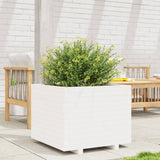 Garden Planter White 60x60x49.5 cm Solid Wood Pine 847359