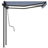 Manual Retractable Awning with LED 3.5x2.5 m Blue and White 3070121