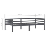 Bed Frame without Mattress Dark Grey Solid Pinewood 90x200 cm 322055