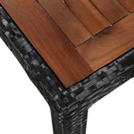 5 Piece Outdoor Dining Set Poly Rattan and Acacia Wood Black 43934