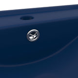 Luxury Basin with Faucet Hole Matt Dark Blue 60x46 cm Ceramic 147023