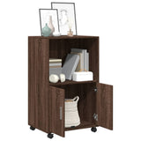 Rolling Cabinet Brown Oak 55x40x91 cm Engineered Wood 853188