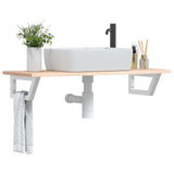 Basin Shelf Wall Mounted Steel and Solid Wood Oak 3302550