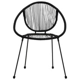 Dining Set Black PVC rattan, powder-coated steel, glass 3-piece 3060225