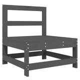 Middle Sofa with Cushions Grey Solid Wood Pine 825550