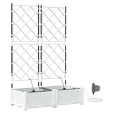 Garden Planter 2 pcs White 80 x 40 x 126 cm Plastic 42002918