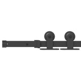 Sliding Door Hardware Kit 213.5 cm Steel Black 4009709