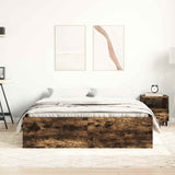 Bed Frame without Mattress Smoked Oak 140x190 cm 3203905