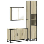 ZNTS 3 Piece Bathroom Furniture Set Sonoma Oak Engineered Wood 3301071